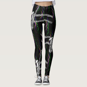 Legging Caneleiras do preto do carnaval da música do
