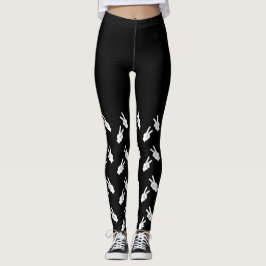 Legging Caneleiras do sinal da mão da paz