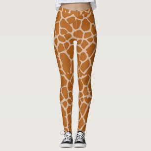 Legging caneleiras do teste padrão da pele do girafa, pel