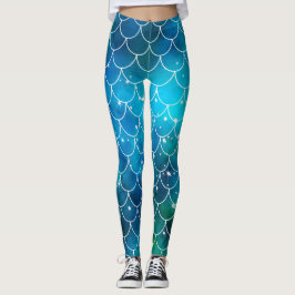Legging Caneleiras do teste padrão da sereia