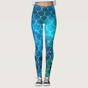 Legging Caneleiras do teste padrão da sereia