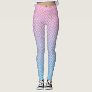 Legging Caneleiras do teste padrão da sereia de Kawaii