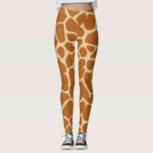 Legging Caneleiras do teste padrão do girafa do