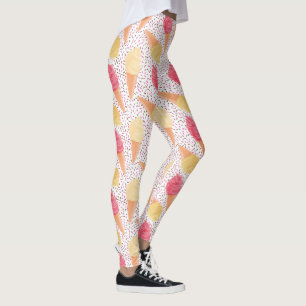Legging Caneleiras do teste padrão do sorvete