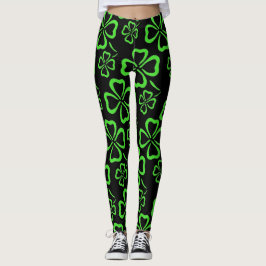 Legging Caneleiras do trevo do dia de St Patrick