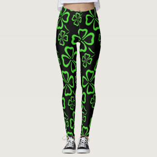 Legging Caneleiras do trevo do dia de St Patrick