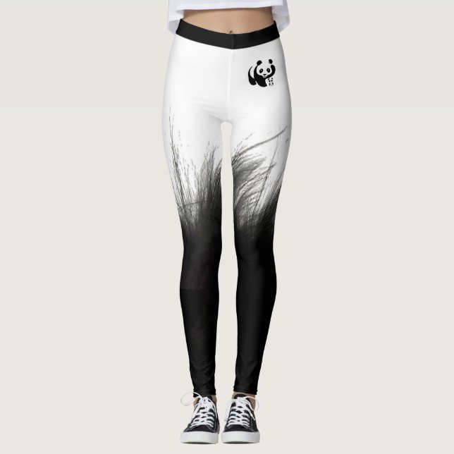 Legging Caneleiras do urso de panda (Frente)