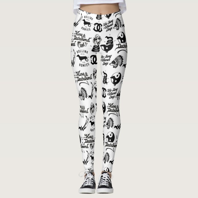 Legging Caneleiras dos amantes do Dachshund (Frente)