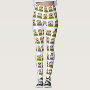 Legging caneleiras dos emojis do groundhog