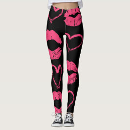 Legging Caneleiras dos lábios do amor