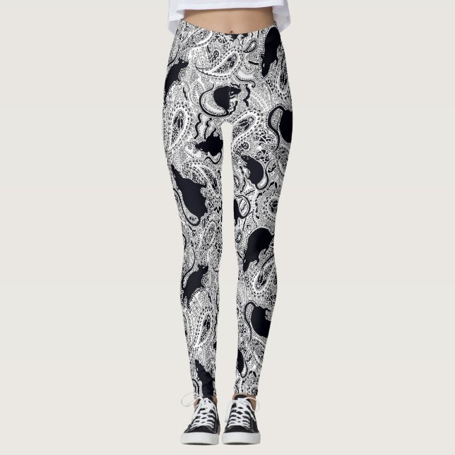 Legging Caneleiras dos ratos de Paisley (Frente)