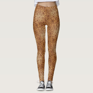Legging Caneleiras douradas à moda de Brown Paisley