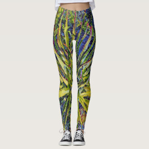 Legging Caneleiras estilizados do aloés do mosaico