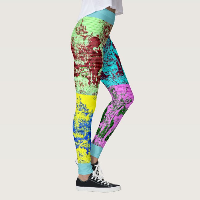 Legging Caneleiras feitas sob encomenda da vaca do pop art (Direita)