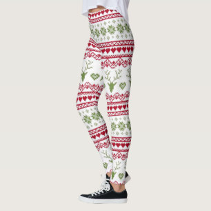 Legging Caneleiras/flocos de neve, corações e rena do