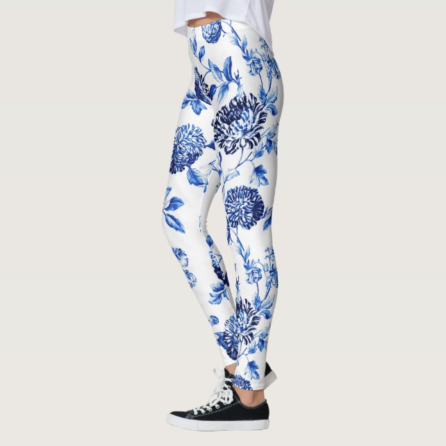 Legging Caneleiras florais azuis de Capri Toile (Esquerda)