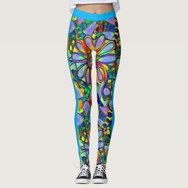 Legging Caneleiras florais da fantasia (Frente)