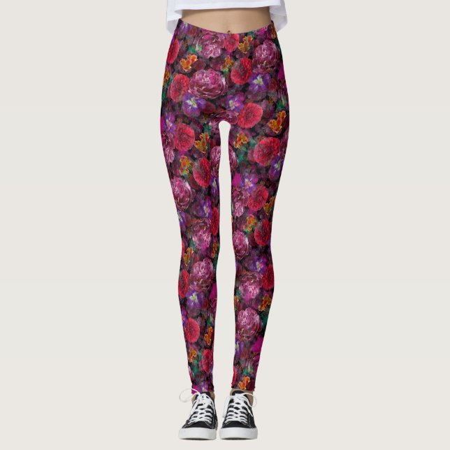 Legging Caneleiras florais destruídas vu de Déjà (Frente)