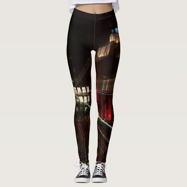 Legging Caneleiras foto abstracto, edifício (Frente)