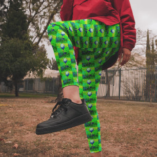 Legging Caneleiras Golfing verdes do campo de golfe