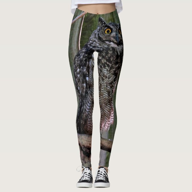 Legging Caneleiras impressionantes da coruja (Frente)