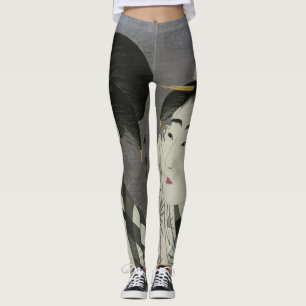 Legging Caneleiras japonesas da arte de Ase O Fuku Onna