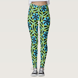 Legging Caneleiras Jimette Desenho amarelo azul e preto