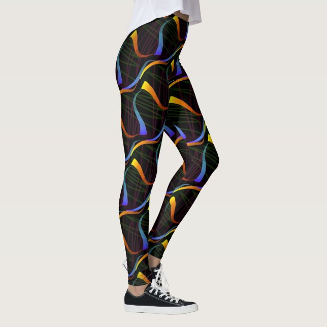 Legging Caneleiras Jimette Desenho de azul laranja preta (Direita)