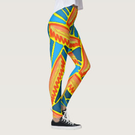 Legging Caneleiras Jimette Desenho de laranja amarelo azul
