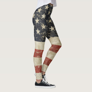 Legging Caneleiras legal com a bandeira do vintage dos EUA