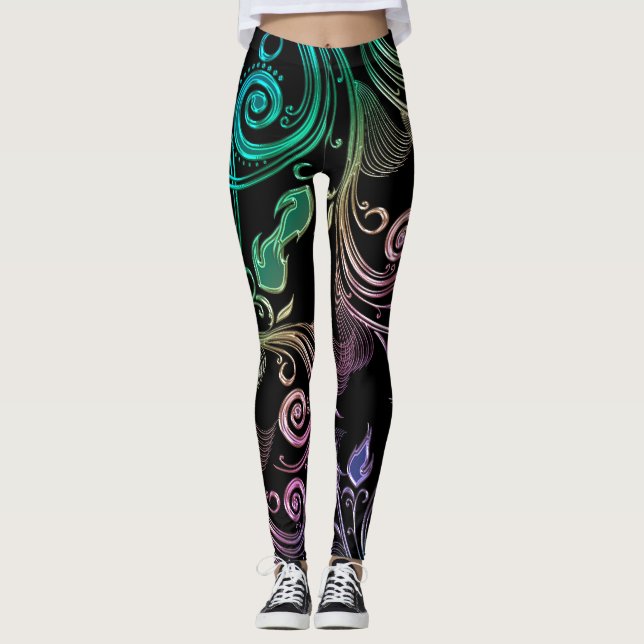 Legging Caneleiras líquidas psicadélicos (Frente)