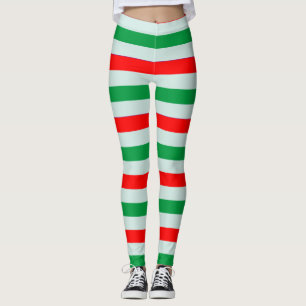 Legging Caneleiras listradas do bastão de doces do Natal