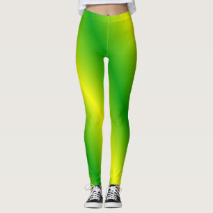 Legging Caneleiras listradas verdes e amarelas