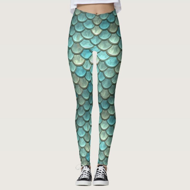 Legging Caneleiras metálicas da sereia (Frente)