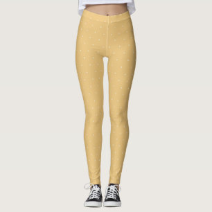 Legging Caneleiras minúsculas amarelas e brancas bonitos