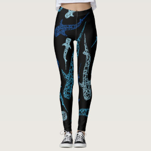 Legging Caneleiras modeladas do tubarão de baleia