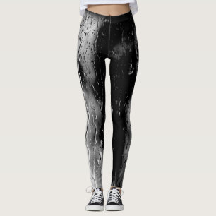Legging Caneleiras "molhadas" de gotejamento da ioga