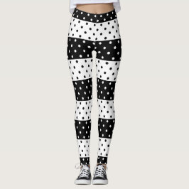 Legging Caneleiras monocromáticas das bolinhas