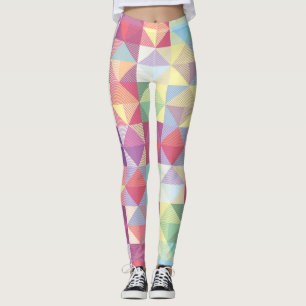 Legging caneleiras Multi-coloridas do teste padrão dos