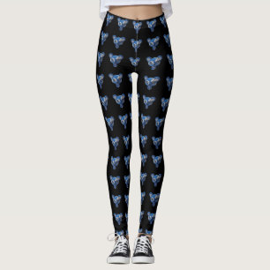 Legging Caneleiras nebulosas do preto do urso de Koala