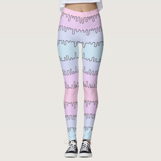 Legging Caneleiras Pastel da viscosidade (Frente)