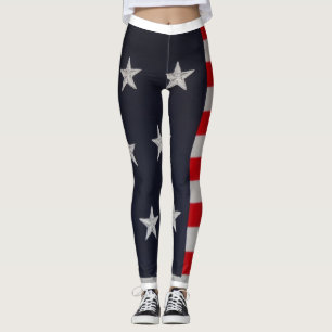 Legging Caneleiras patrióticas da bandeira dos Estados