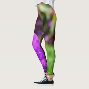 Legging Caneleiras personalizadas, flores roxas