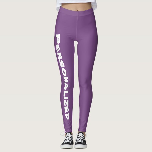 Legging Caneleiras personalizadas roxo das senhoras (Frente)