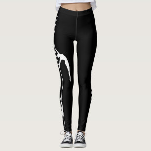 Legging Caneleiras pretas & brancas da dança de Pólo com