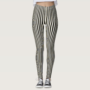 Legging Caneleiras pretas & brancas do teste padrão da