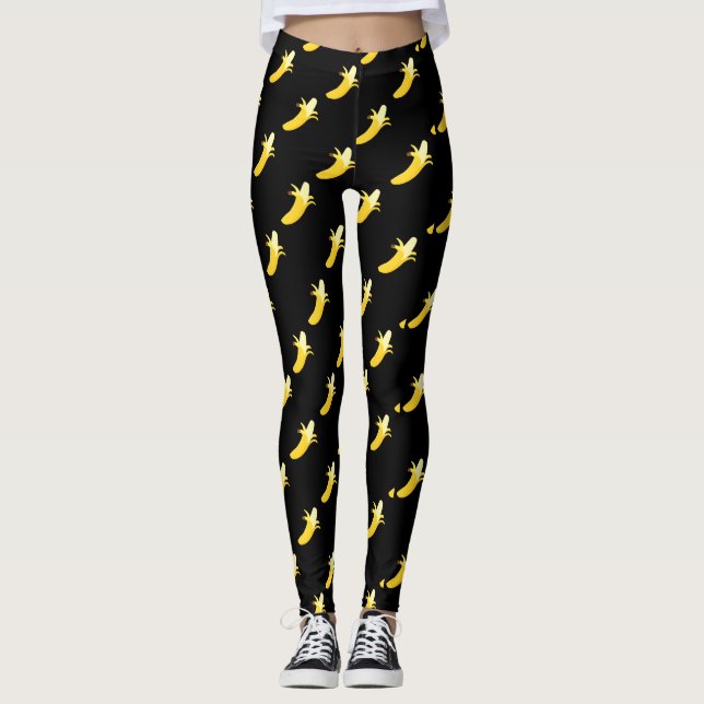 Legging Caneleiras pretas da banana (Frente)