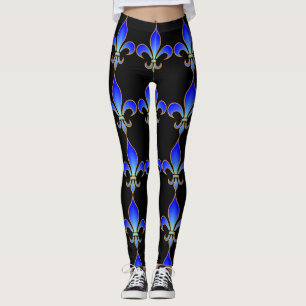 Legging Caneleiras pretas da flor de lis