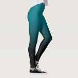 Legging Caneleiras pretas de Ombre da cerceta<br><div class="desc">Um teste padrão simples do ombre,  cor do inclinação desvanece-se da cerceta para enegrecer.</div>