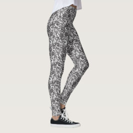 Legging Caneleiras pretas do laço
